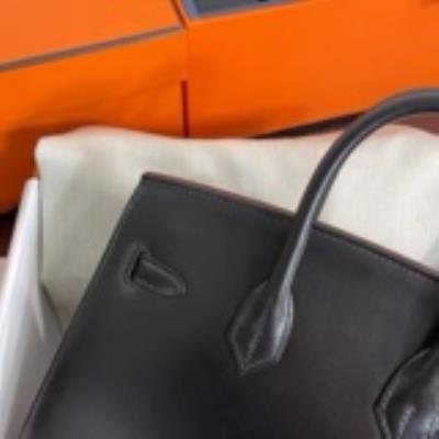 wholesale quality hermes birkin 25 sellier black swift ghw